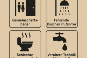Defizite der sanitären Einrichtungen von damals.